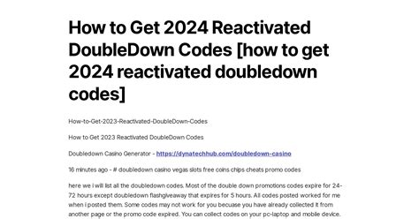 Code for doubledown  Daily Gifts